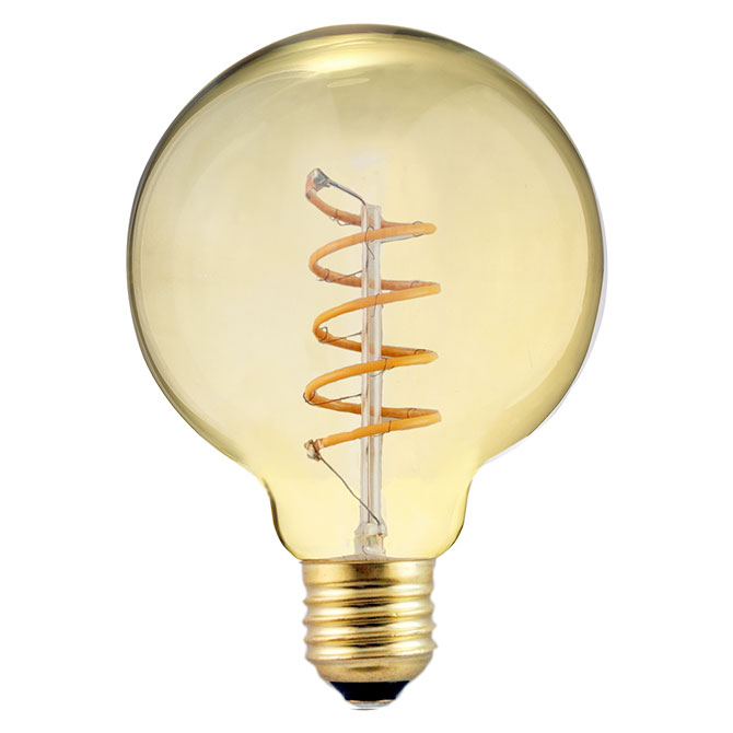 SUNLIGHT 'FILAMENT SPIRAL' LED 4W G95 LAMP E27 270LM 2000K AMBER DIMMABLE