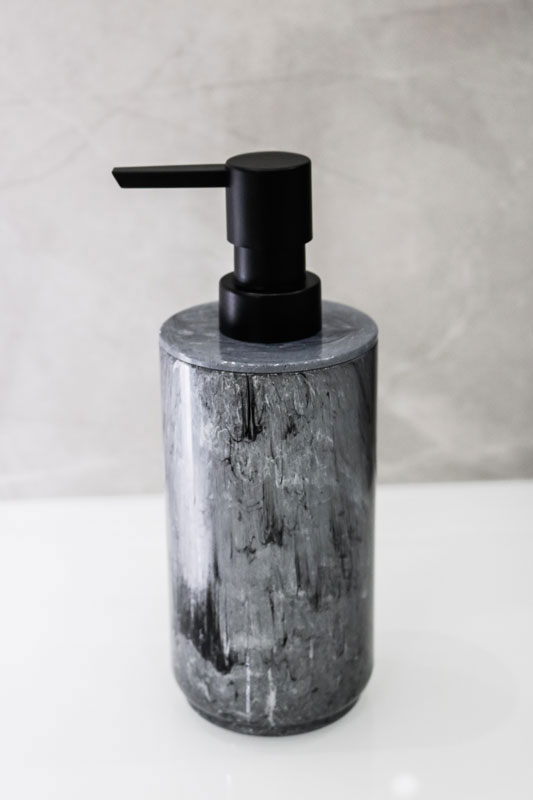 STONE SOAP DISPENSER BLACK MARBLE 0.4L