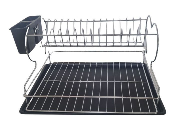 DISH DRYING RACK DOUBLE STAINLESS STEEL