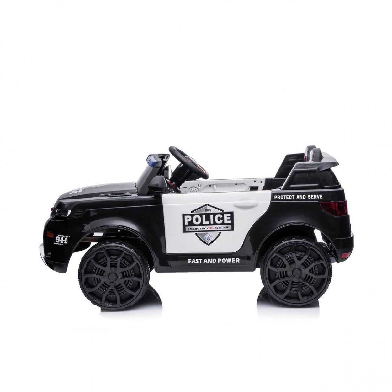 KIDS ELECTRIC POLICE CAR 12V USB/ MP3 WITH REMOTE CONTROL