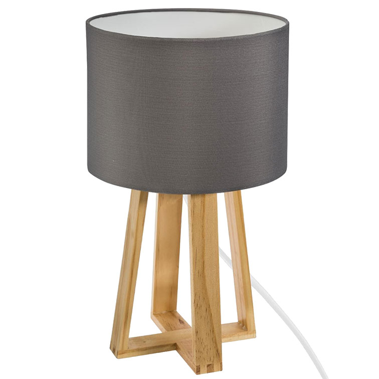ATMOSPHERA 'MOLU' 1xE27 (MAX.25W) TABLE LAMP WOOD GREY IP20 Ø200xH345MM