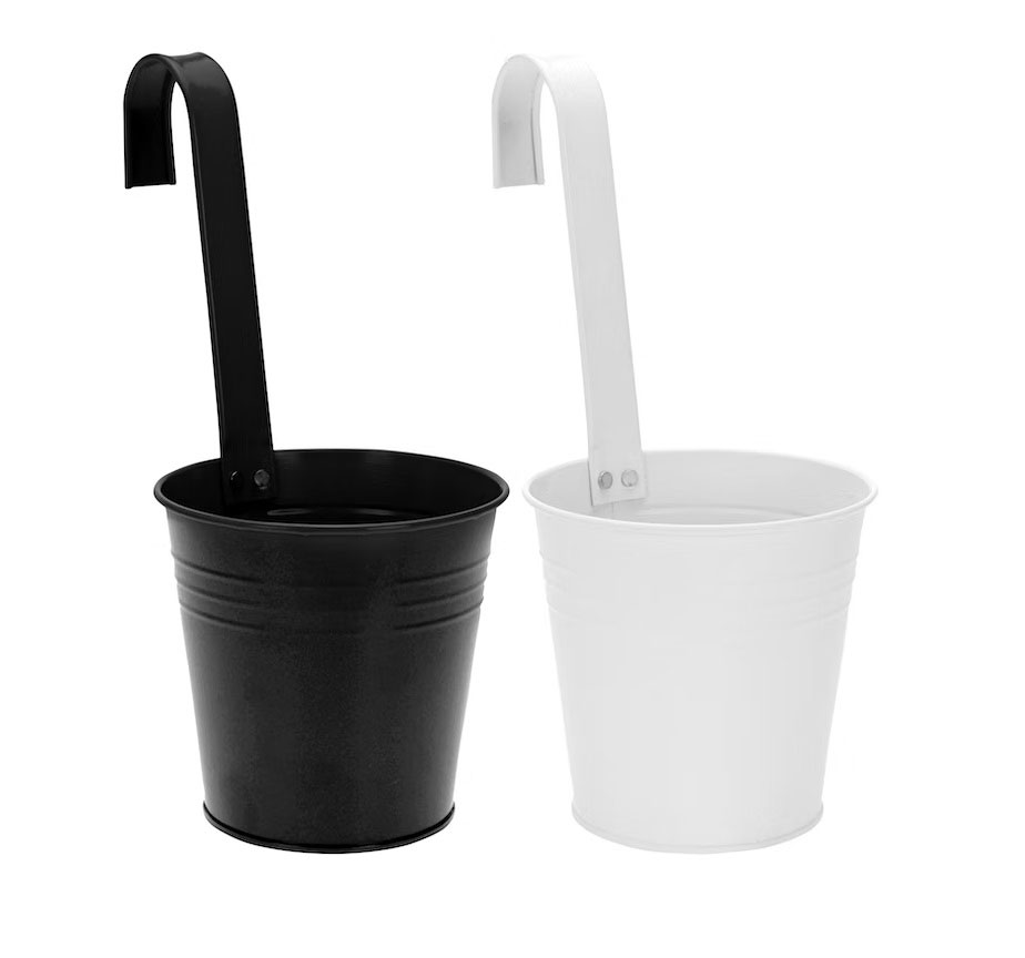 FLOWER POT WITH HOOK TWIST 2 ASSORTED COLORS