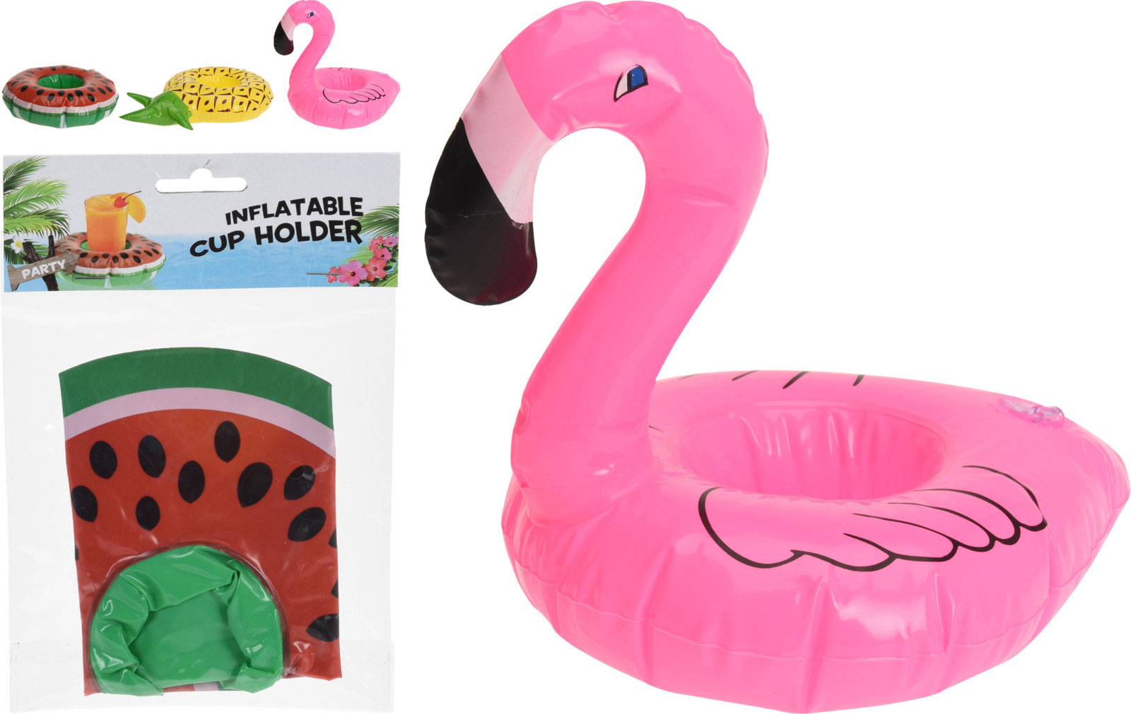 CUP HOLDER INFLATABLE 3 ASSORTED DESIGNS