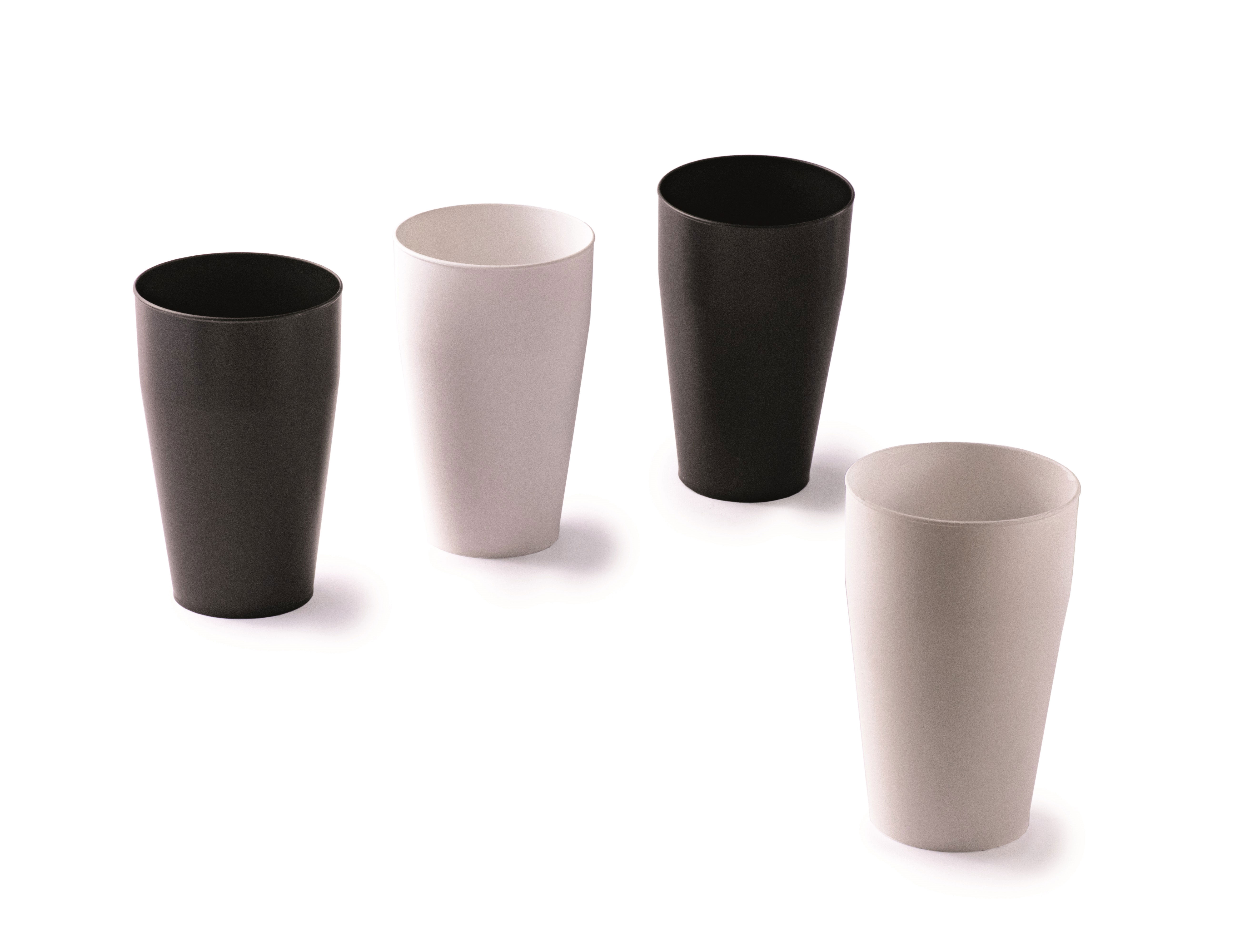 SNIPS SET 4 PLASTIC CUPS 500ML WHITE/BLACK