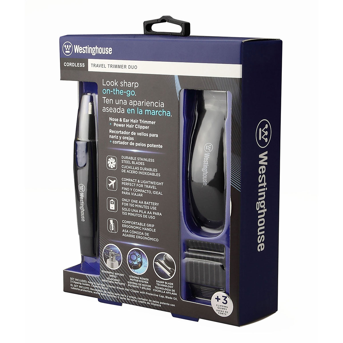 WESTINGHOUSE CORDLESS TRAVEL TRIMMER DUO NOSE - EAR
