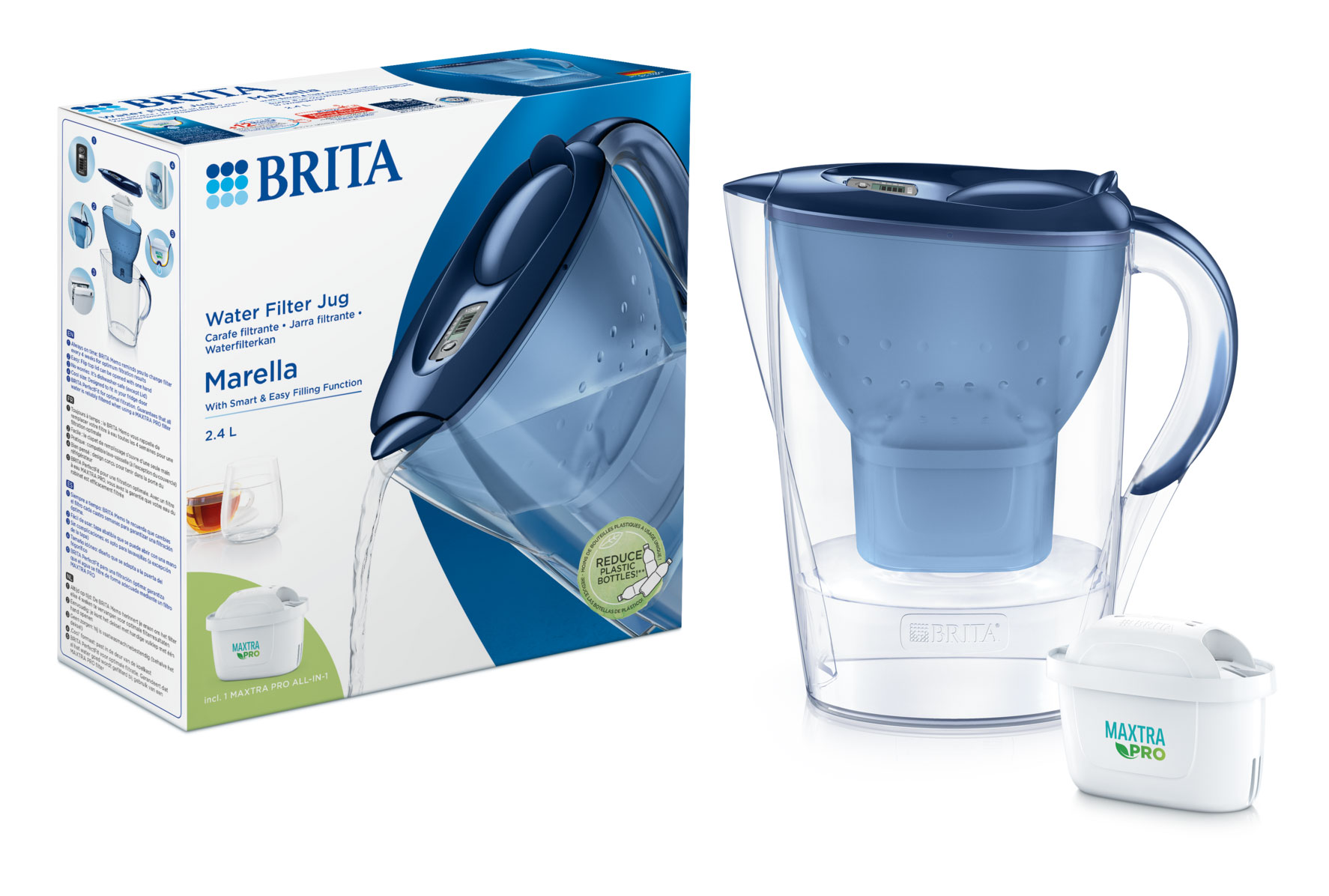 BRITA MARELLA MXPRO WATER FILTER JAR BLUE 2.4L