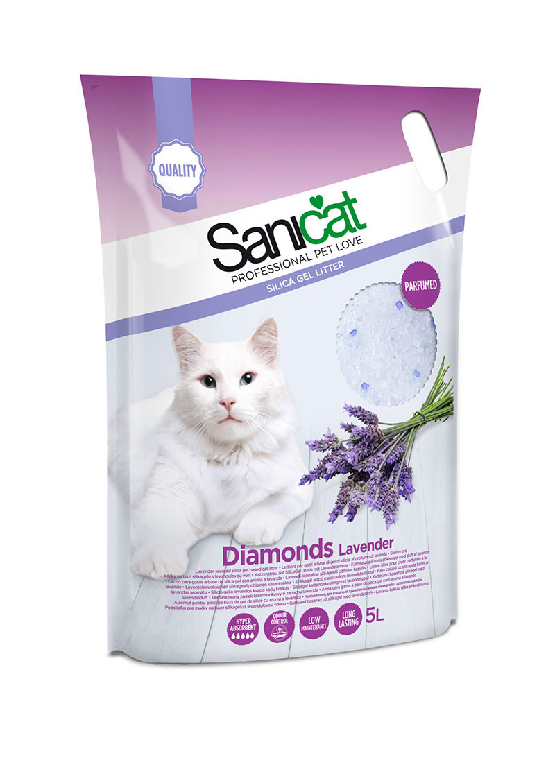 SANICAT CAT LITTER DIAMONDS LAVENDER 5L