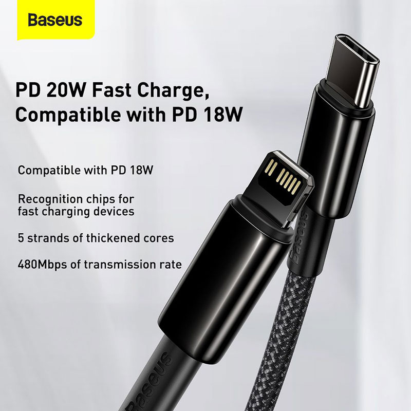 BASEUS LIGHTNING TO USB-C 20W 2M