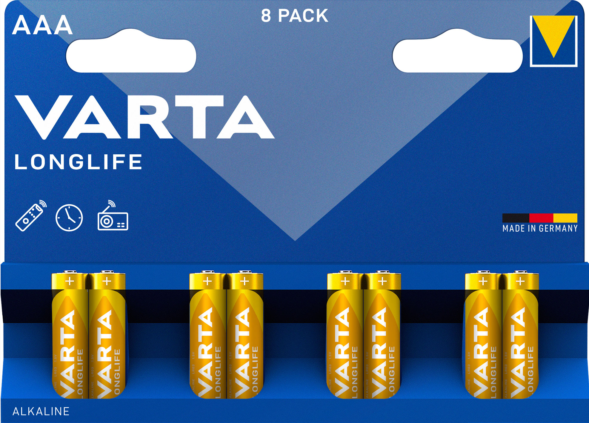 Varta Longlife Alkaline Batteries Aaa, Micro, LR03, 1,5V, 8-PACK (3)