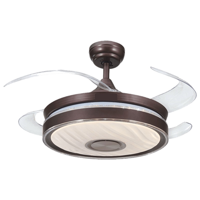 Sunlight Typhoon Ceiling Fan 4 Retractable Blades With Remote Control - Brown