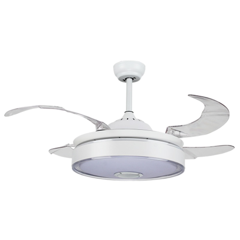 Sunlight Typhoon Ceiling Fan 4 Retractable Blades With Remote Control - White