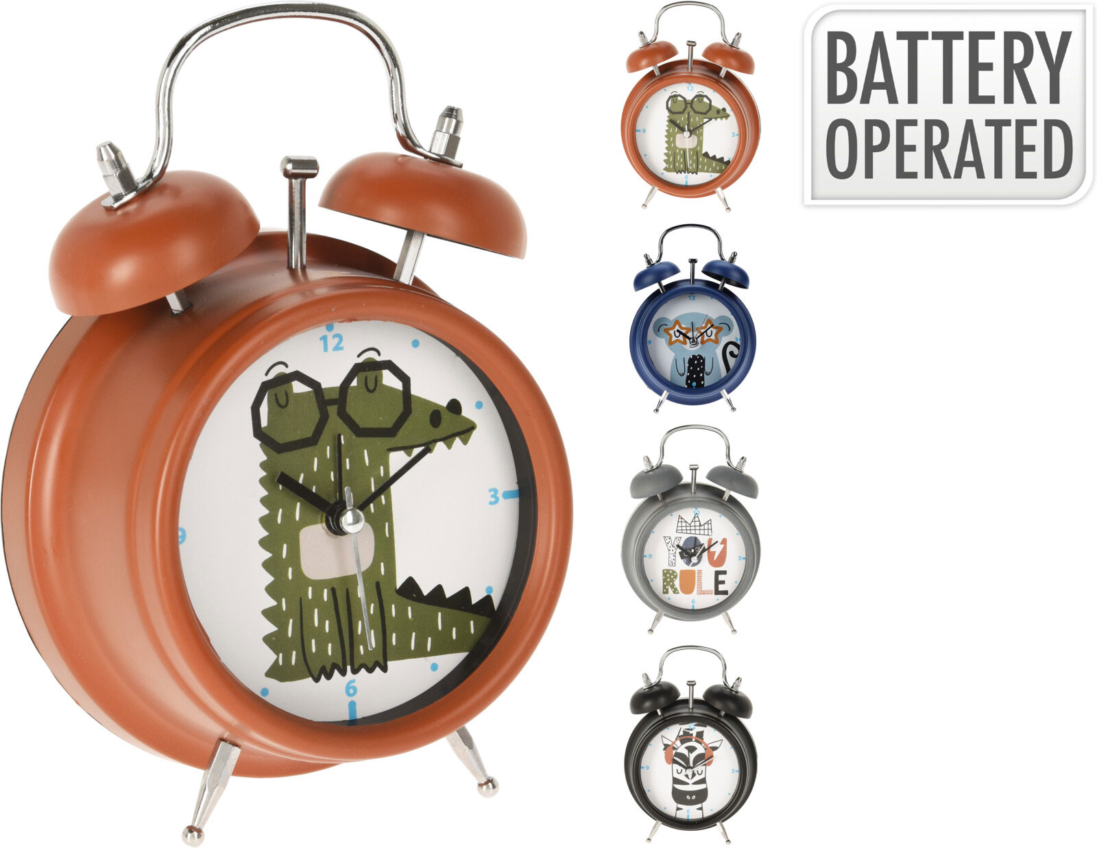 Niet Van Toepassing (Nvt) Alarm Clock Kids Pp 4 Assorted Colors