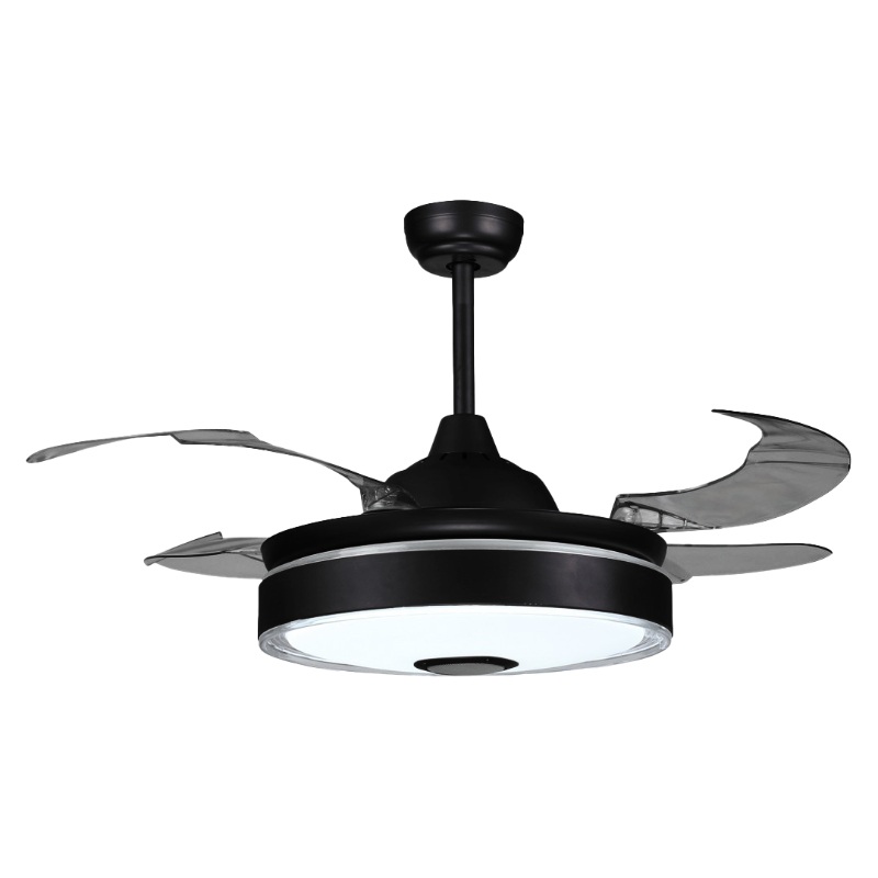 Sunlight Typhoon Ceiling Fan 4 Retractable Blades With Remote Control - Black