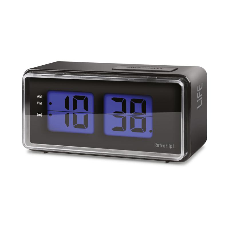 Life Retreoflip II Digital Alarm Clock - Black